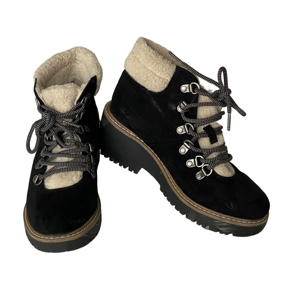 Black Booties by Cliffs with faux fur and suede. Size 5.5 M. Like New.